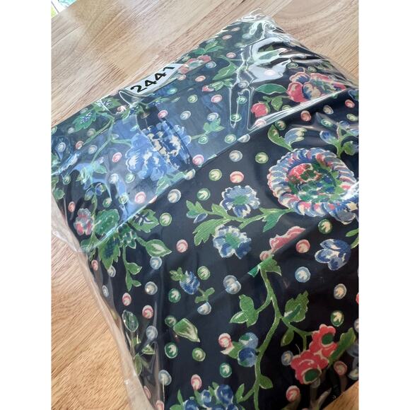 1980s Vintage Midi Dress Peplum Hem Black Polka Dot Floral Size Small JL - Picture 12 of 12